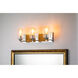 Arcadia 3 Light 22 inch PC Bath Light Wall Light in Polished Chrome with Gold